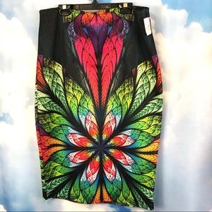 ‼️ SOLD Stretch Ponte' Psychedelic Leaf  Festival Art